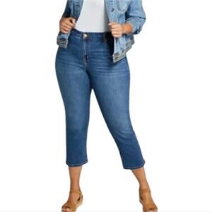 LANE Bryant Mid Rise‎ Girlfriend crop Denim Stretch Comfy jeans Plus Size 20